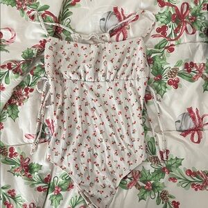 Floral Striped Bodysuit